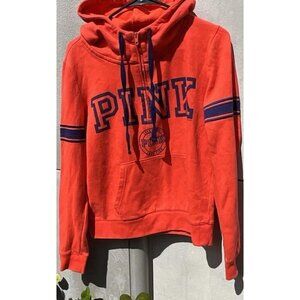 Victoria’s Secret PINK Women’s Sz M Orange Red Jacket Half Zip Pullover Sweater